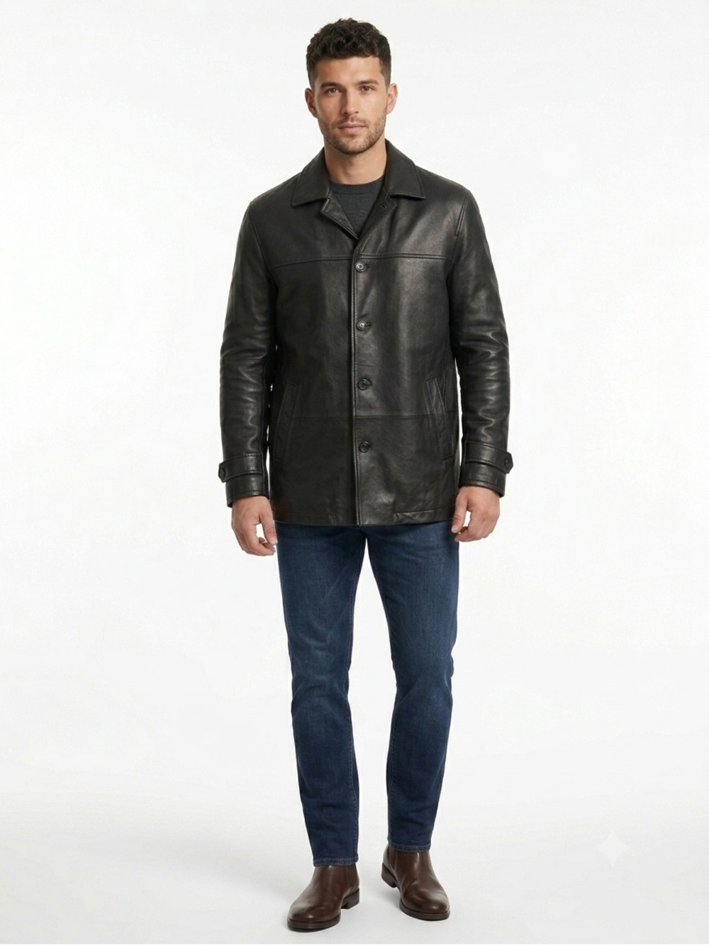 Danier Genuine Leather Jacket with Zipped out Liner in Black Men's Sz M